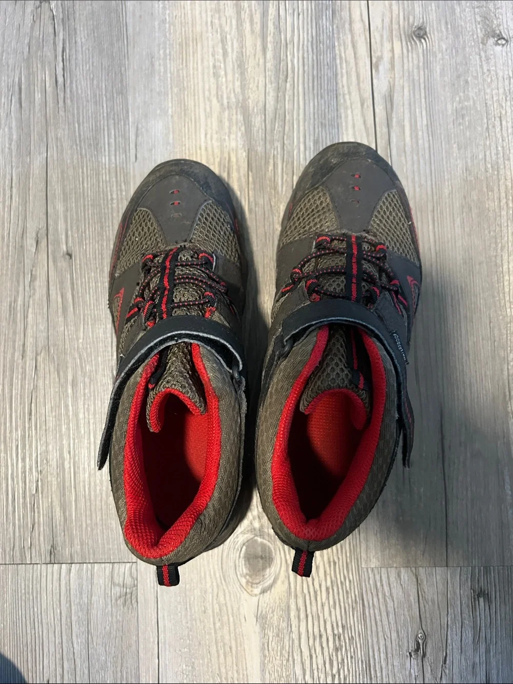 Merrell Kids Gray and Red Hiking Boots